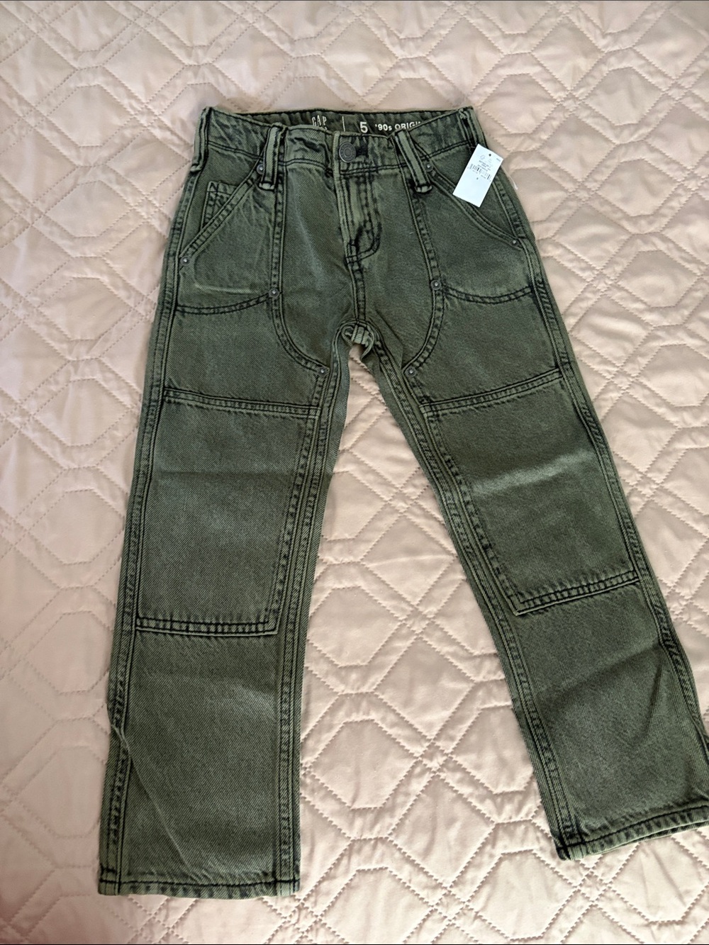 GAP Boy’s Straight Utility Jeans in Olive